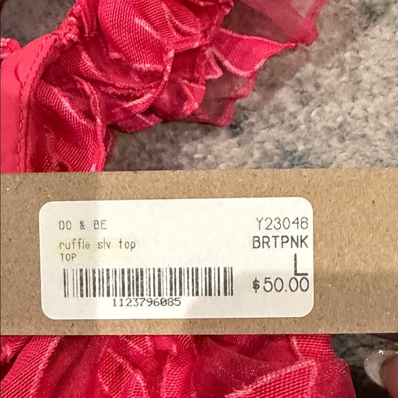 DO+BE Vibrant Pink Lace-Up Crop Top - Picture 2 of 4